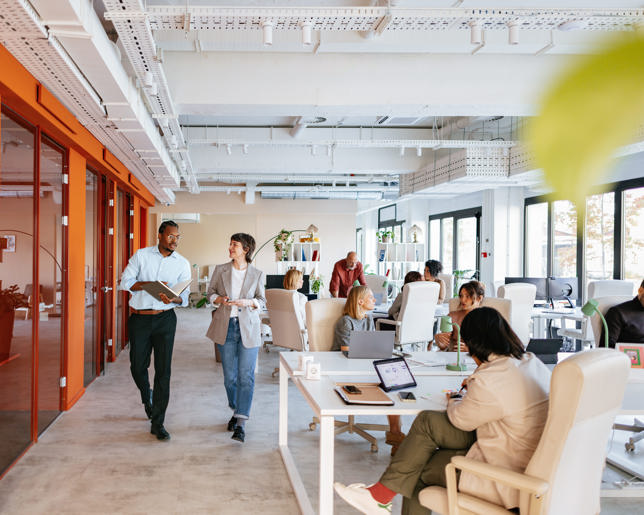 Collaborative office diverse professionals