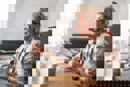 Businesswoman reviewing documents 