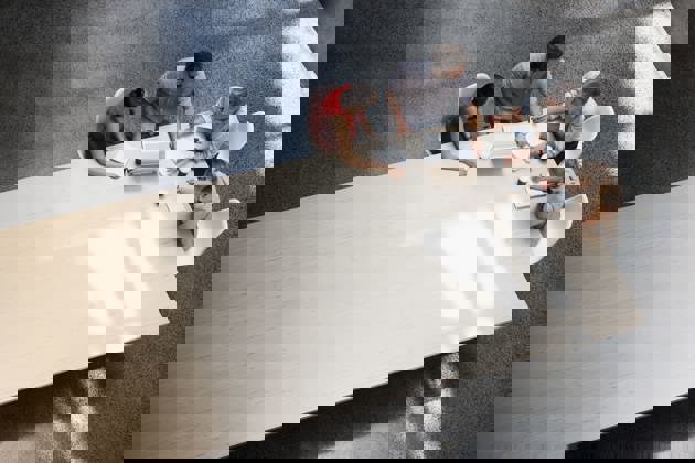 Meeting at conference table