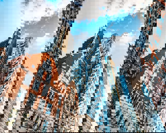 Modern financial district 