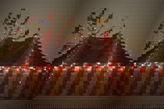 Showman night carnival fairground tent