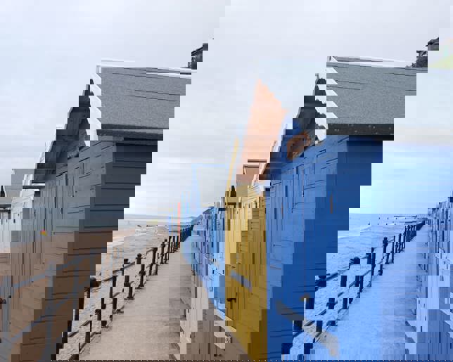 Colourful beach huts